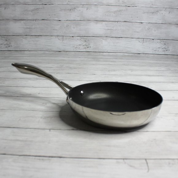 NEW Tupperware Chef Series Non Stick 8" Open Fry Pan Stainless Steel - Picture 3 of 7